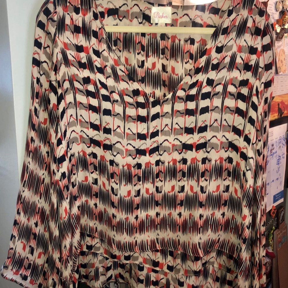 Parker silk peasant blouse size small